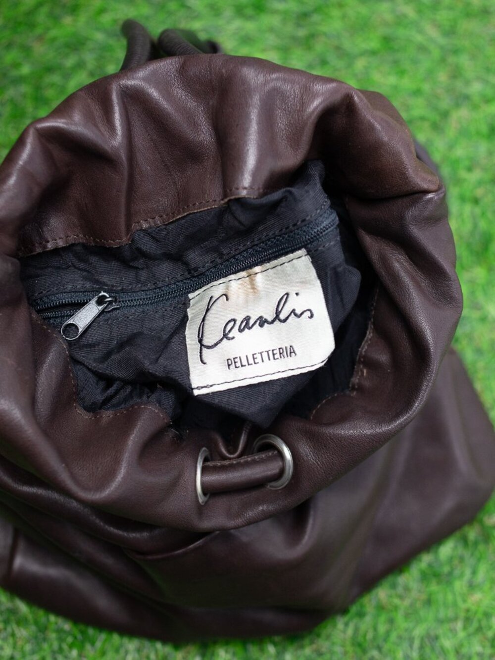 Leather Drawstring Backpack - Picture 6 of 10